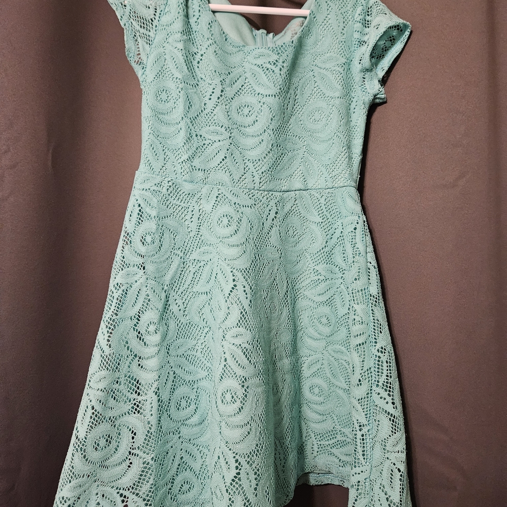 Cherokee Mint Green Lace Kids Formal Dress